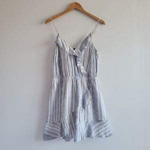 Express Stripe Ruffle Dress